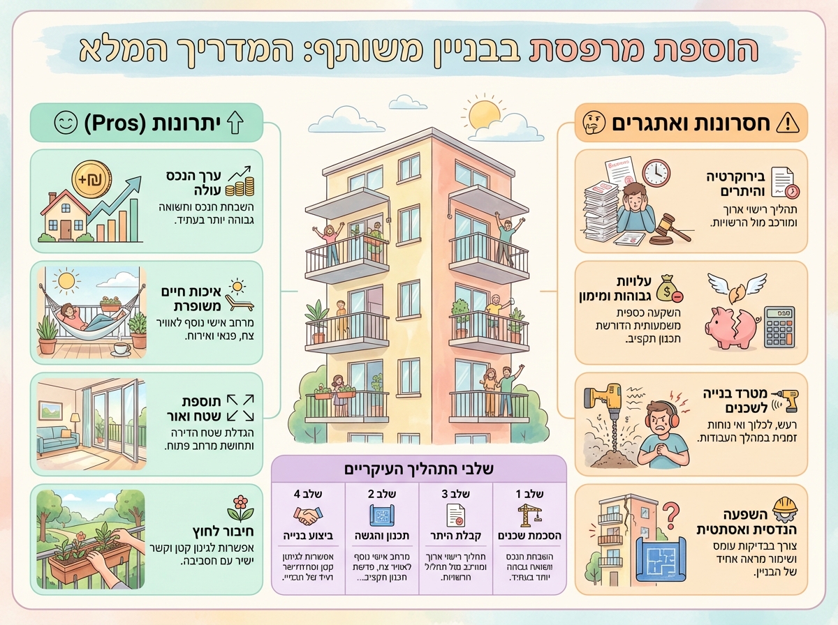 הוספת מרפסת בבניין מגורים משותף - יתרונות חסקנות